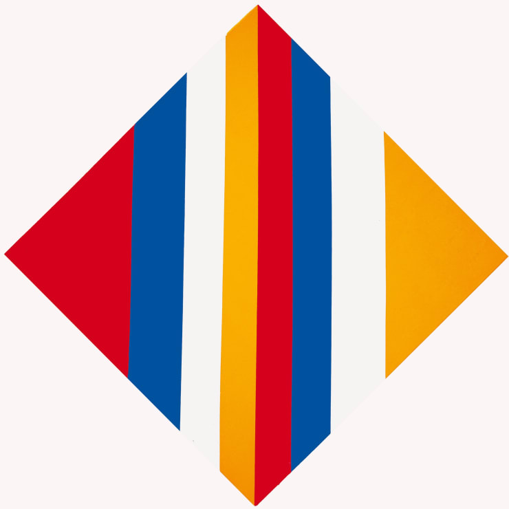 acht gleiche quanten in vier farben, 1970, olio su tela, cm 80x80