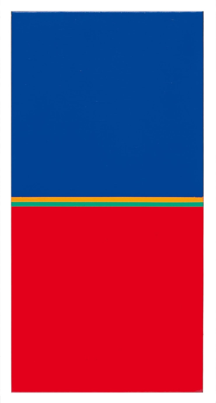 konzentration zu komplementar farben, 1972, olio su tela, cm 80x40