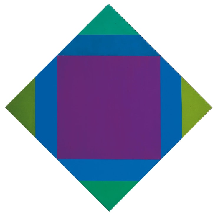 strahlung von violet zu grun, 1972-74, olio su tela, cm 80x80