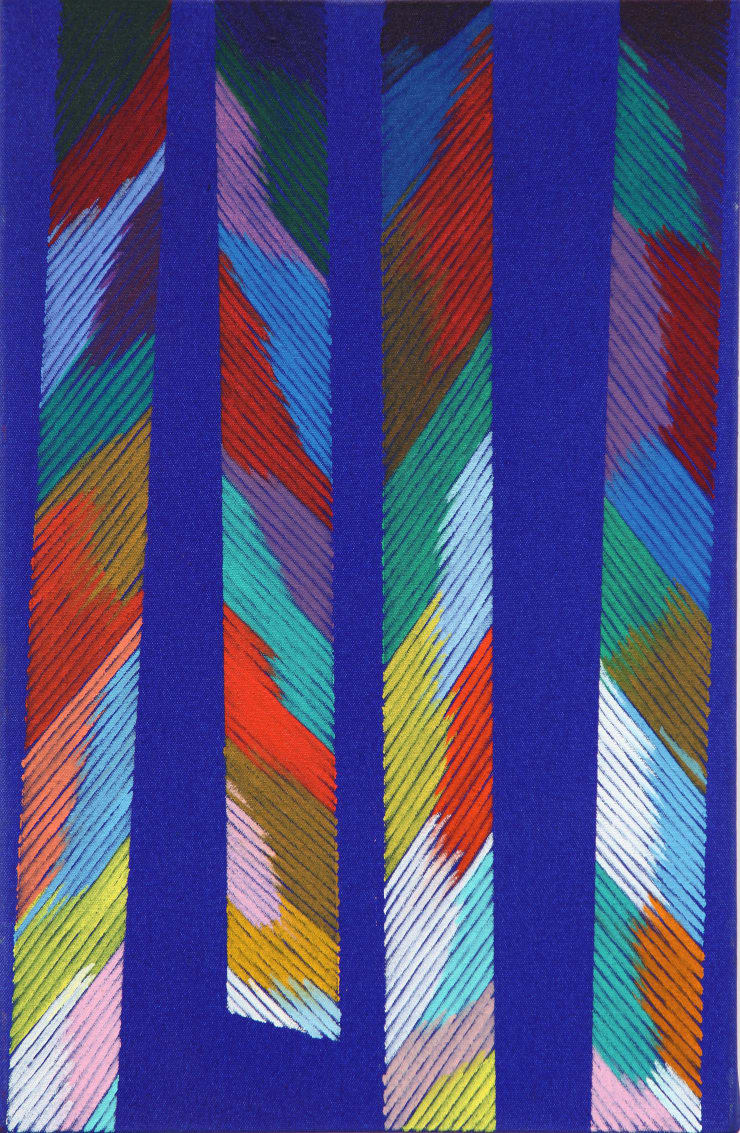 Piero Dorazio, Spoglie XI, 1981, 55x35, olio su tela