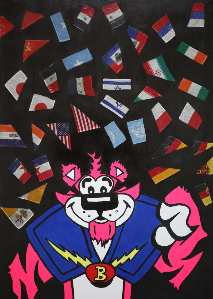 Blaze, 1992, acrilico e collage su tela, cm 83x60