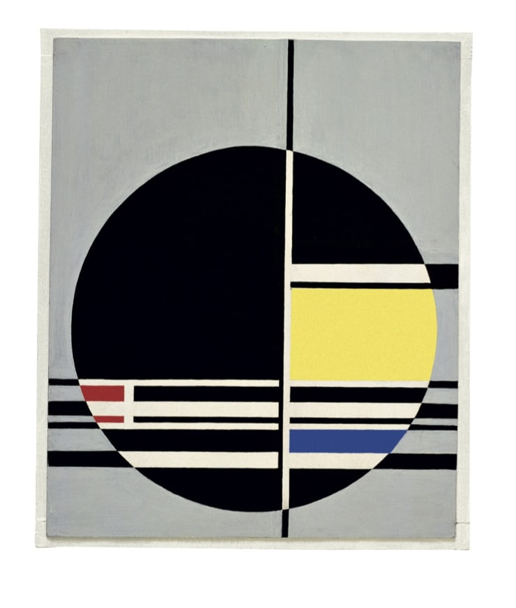 Composition n°52, 1958, olio su legno, cm 47x56