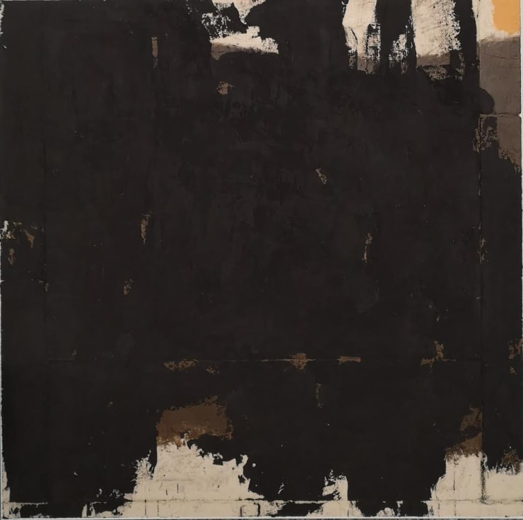 Luca Serra Mientras nadie mira - Carbón, 2019 calco in resina acrilica di cementi, pigmenti e polveri su tela cm 120 x 120