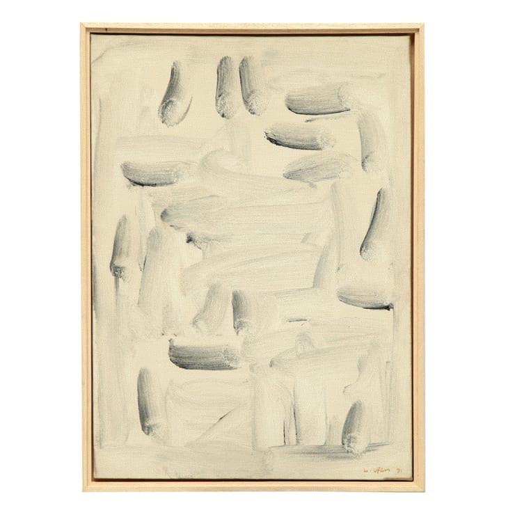 Lee Ufan , with winds, 1991, olio e pigmenti minerali su tela, cm 70x50