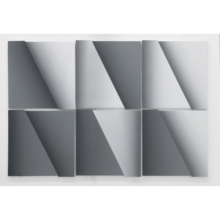 Tra le opere in mostra: Giuliano Barbanti, SS/gc gs 196 A-F, 1972, acrilico su tela, cm 72x106