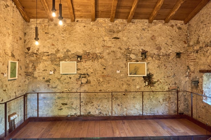 Veduta della mostra con opere di Piero Fogliati.