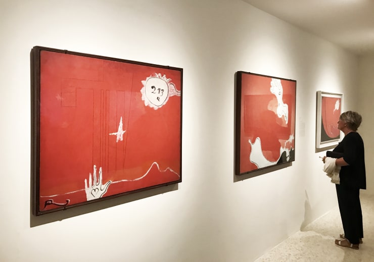 Veduta dell'installazione della mostra, con l'opera La grande amica n.2.