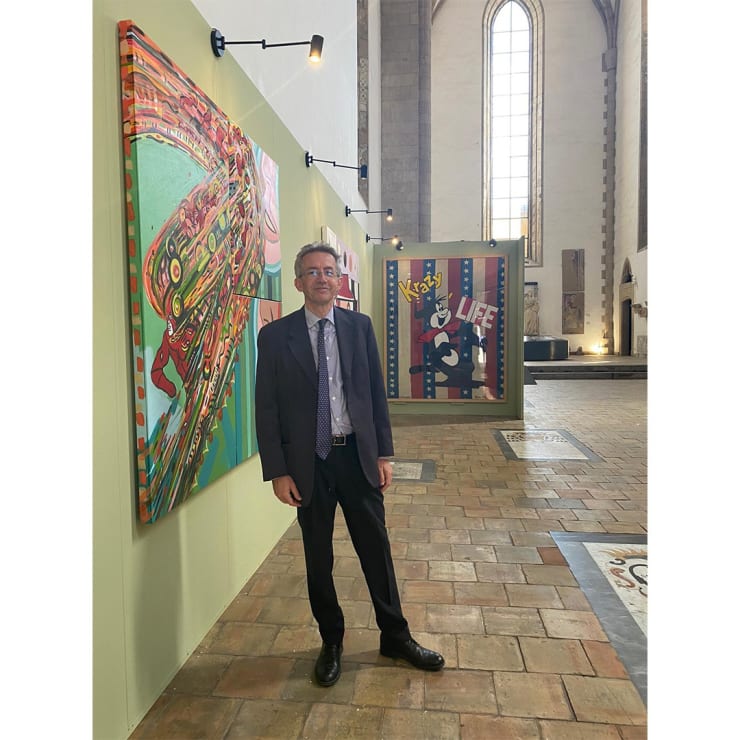 Il Sindaco di Napoli, Gaetano Manfredi, visita la mostra.