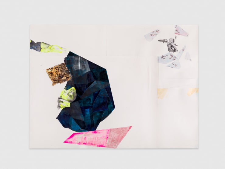 astral planes [only kin keeps us warm], 2020 Ink, graphite, colored pencils, photo transfers on four sheets of paper 70 x 60 in 177.8 x 152.4 cm