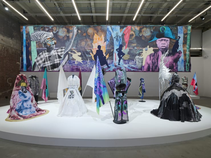 Vue d'exposition, Raphaël Barontini « Quelque part dans la nuit, le peuple danse », Palais de Tokyo, 21.02.2025 - 11.05.2025. Crédit photo Aurélien Mole