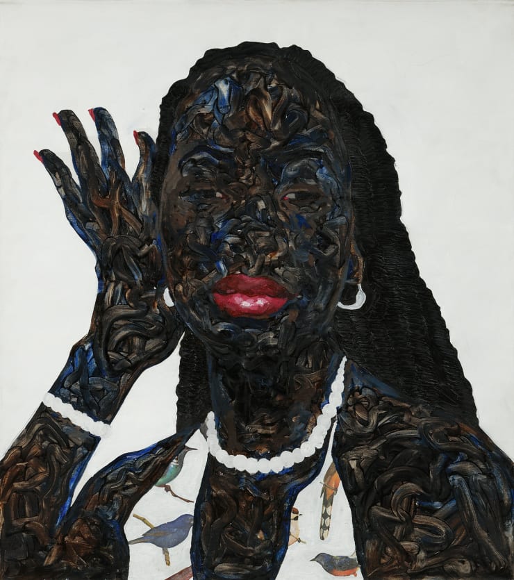 Amoako Boafo, White Pearls, 2023. Courtesy of the artist and Mariane Ibrahim.