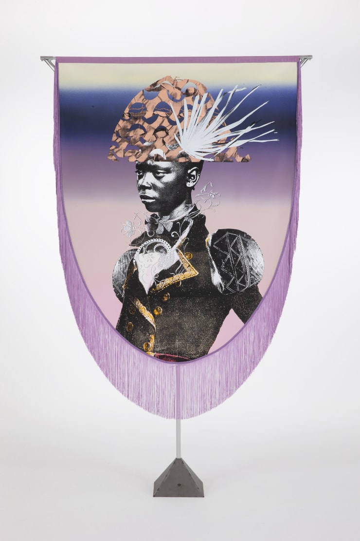 Raphaël Barontini, Sanité Belair, 2023. Photo by Claire Delannoy. Courtesy of the artist and Mariane Ibrahim