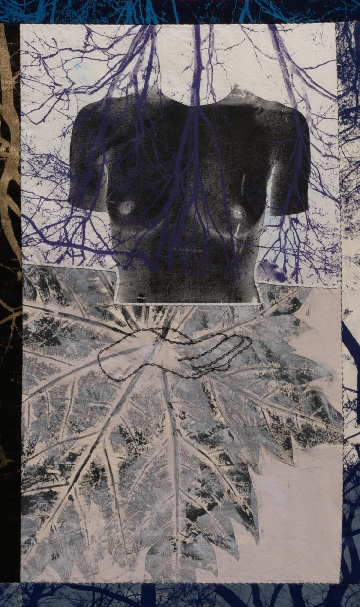 Zohra Opoku, ‘My protection is that of the gods, lords of eternity. My protection is that of the gods, lords of eternity. I am one who is among them. I have gone forth together with Atum. I am one who is not examined. I am in a state of great well-being.’ [Extract from chapter 7: Spell for ‘Passing by the vertebrae of Apophis’/ An Ancient Egyptian Book of the Dead/ The Papyrus of Sobekmose], 2024. Courtesy of the artist and Mariane Ibrahim.