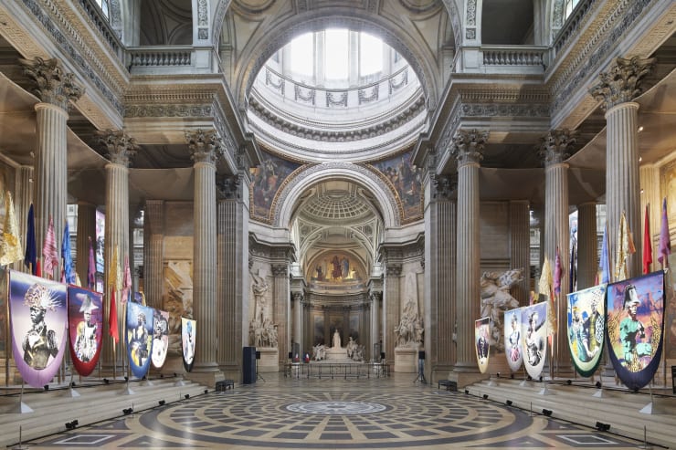 We Could Be Heroes, installation view, Raphaël Barontini, 2023. Photograph by Benjamin Gavaudo.