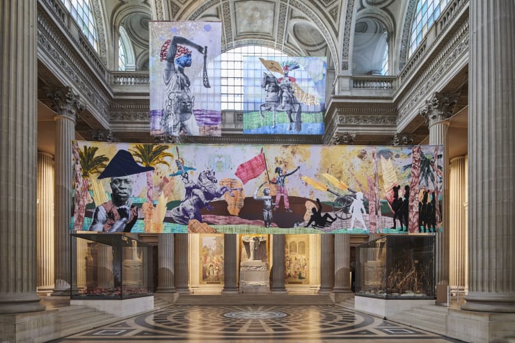 We Could Be Heroes, installation view, Raphaël Barontini, 2023. Photograph by Benjamin Gavaudo.