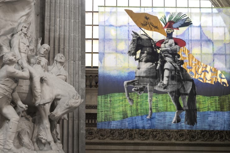 We Could Be Heroes, installation view, Raphaël Barontini, 2023. Photograph by Fabrice Gousset.