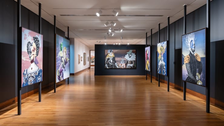 Raphaël Barontini: I live a journey of a thousands years. Installation views. Courtesy Currier Museum of Art. Photos by Morgan Karanasios.