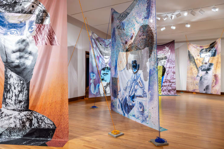 Raphaël Barontini: I live a journey of a thousands years. Installation views. Courtesy Currier Museum of Art. Photos by Morgan Karanasios.