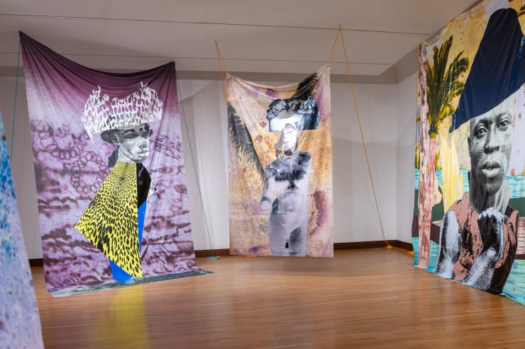 Raphaël Barontini: I live a journey of a thousands years. Installation views. Courtesy Currier Museum of Art. Photos by Morgan Karanasios.
