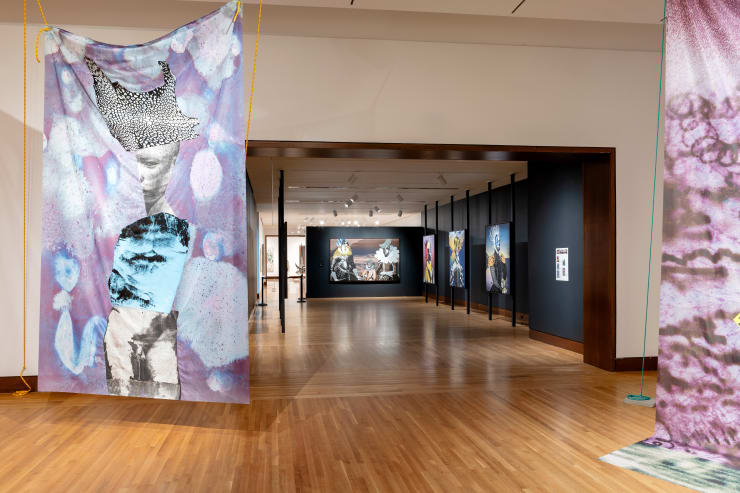 Raphaël Barontini: I live a journey of a thousands years. Installation views. Courtesy Currier Museum of Art. Photos by Morgan Karanasios.