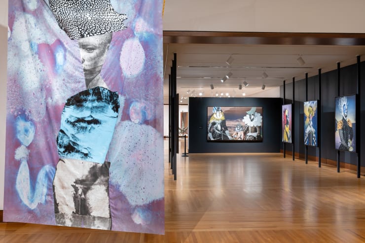 Raphaël Barontini: I live a journey of a thousands years. Installation views. Courtesy Currier Museum of Art. Photos by Morgan Karanasios.