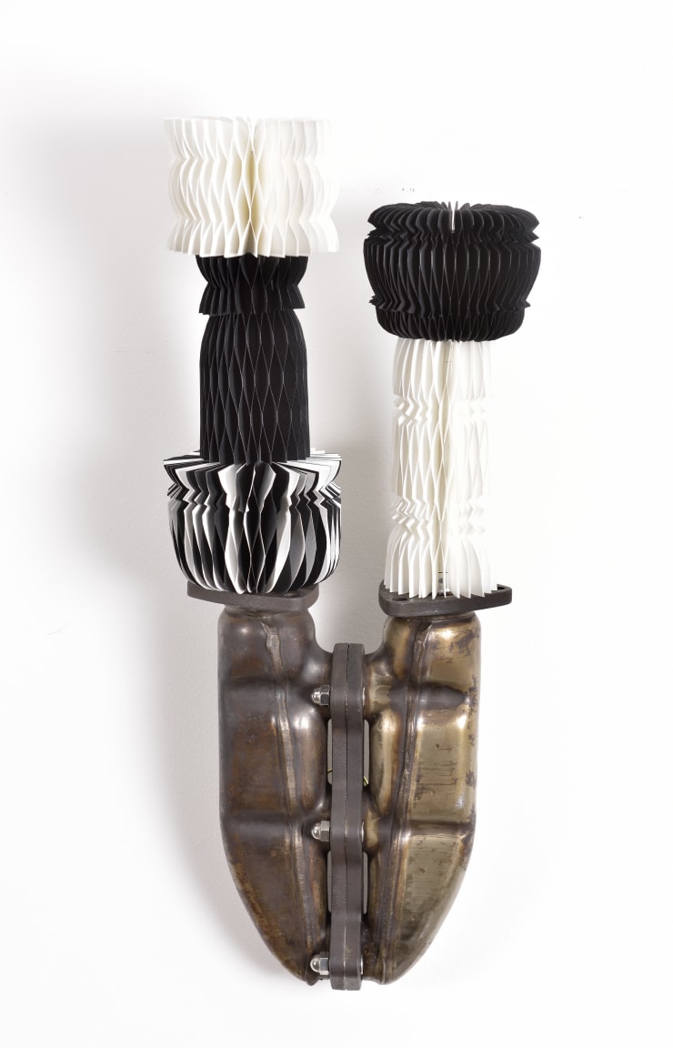 Keita Miyazaki Double Heart 2016 Exhaust Pipes And Paper 56x28x11cm