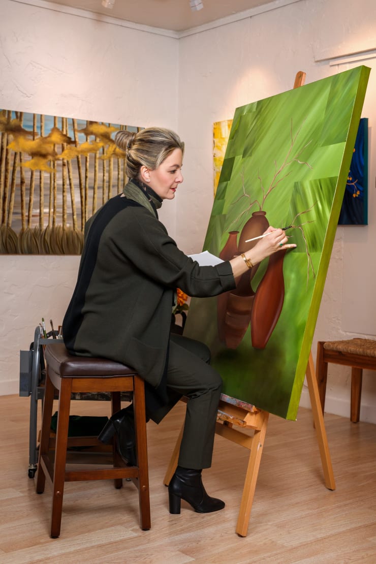 Sahar Paydar at the easel