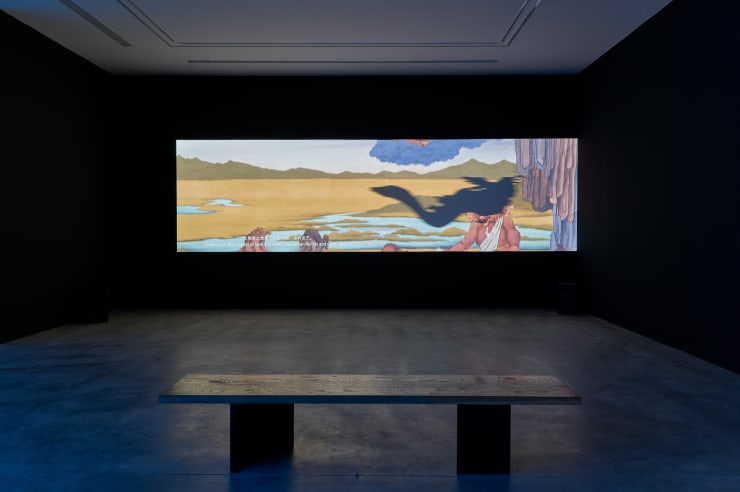 Cao Minghao and Chen Jianjun, Back to Mu Village's Fairy Big Lake, 2024. Installation view at Aranya Art Center North. Image courtesy of the artists. Credits Sun Shi.