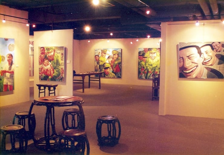 Faces Behind the Bamboo Curtains, Yue Minjun and Yang Shaobin, Schoeni Art Gallery, 1994