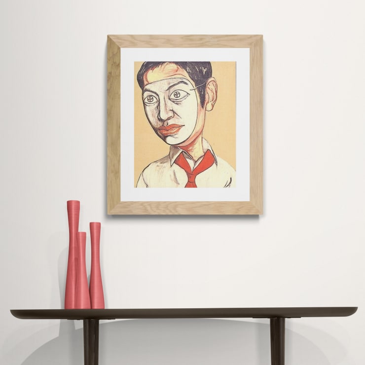 Zeng Fanzhi, Class One Series No. 2, Oil on Canvas, 48 x 38 cm (1996). ↘︎ Available