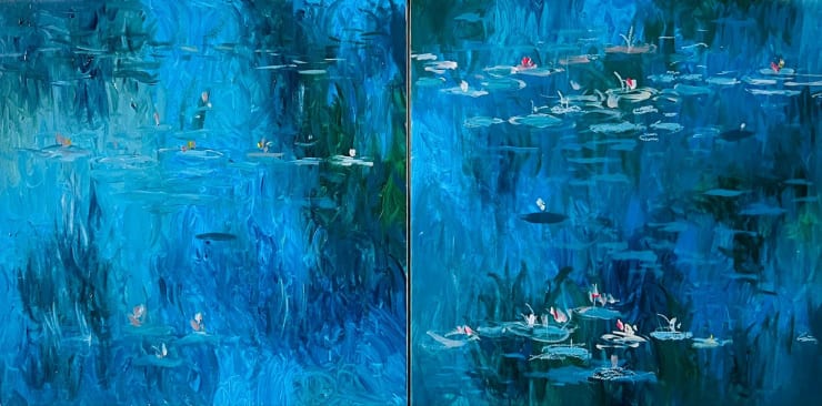 Shabs Beigh, After Monet - Diptych, 2023