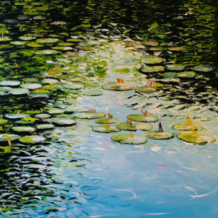 Shabs Beigh, Lilies In Green, 2021