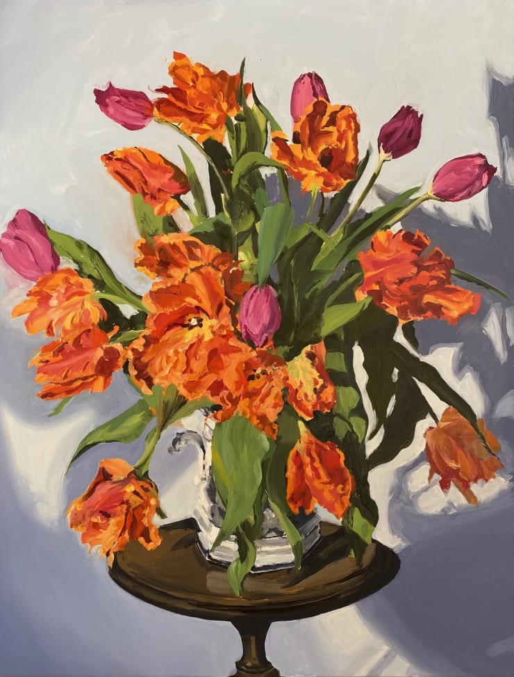 Melora Kuhn Monarch Tulips, 2024 Oil on linen 26 x 20 inches