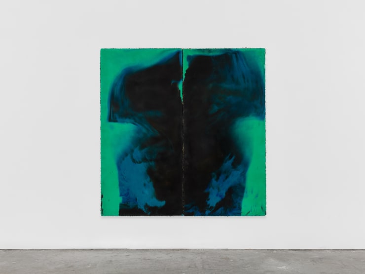 Harminder Judge Untitled (frozen half), 2022 Plaster, polymer, pigment, scrim, oil 200 x 200 x 5