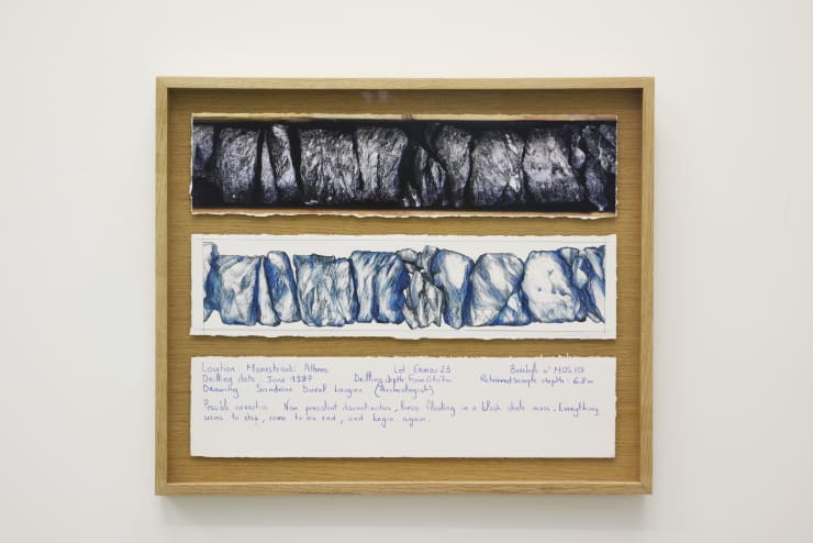Joana Hadjithomas and Khalil Joreige Trilogies, Monasteraki 12 (6.8m), 2018 - 2021 Work on paper: photo, printed drawing and handwriting in blue pencil