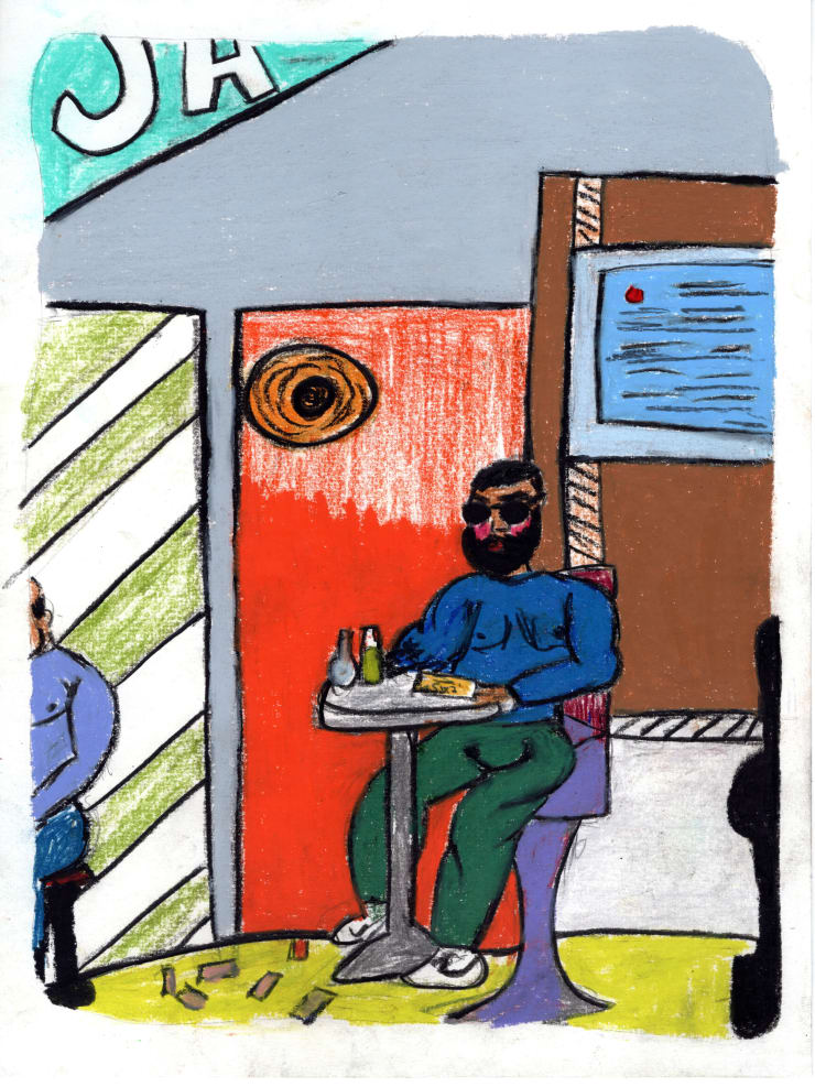 Soufiane Ababri, Bedwork 7, 2017-2022, Coloured pencils on paper, 32 x 24 cm, Courtesy of the artist and THE PILL®