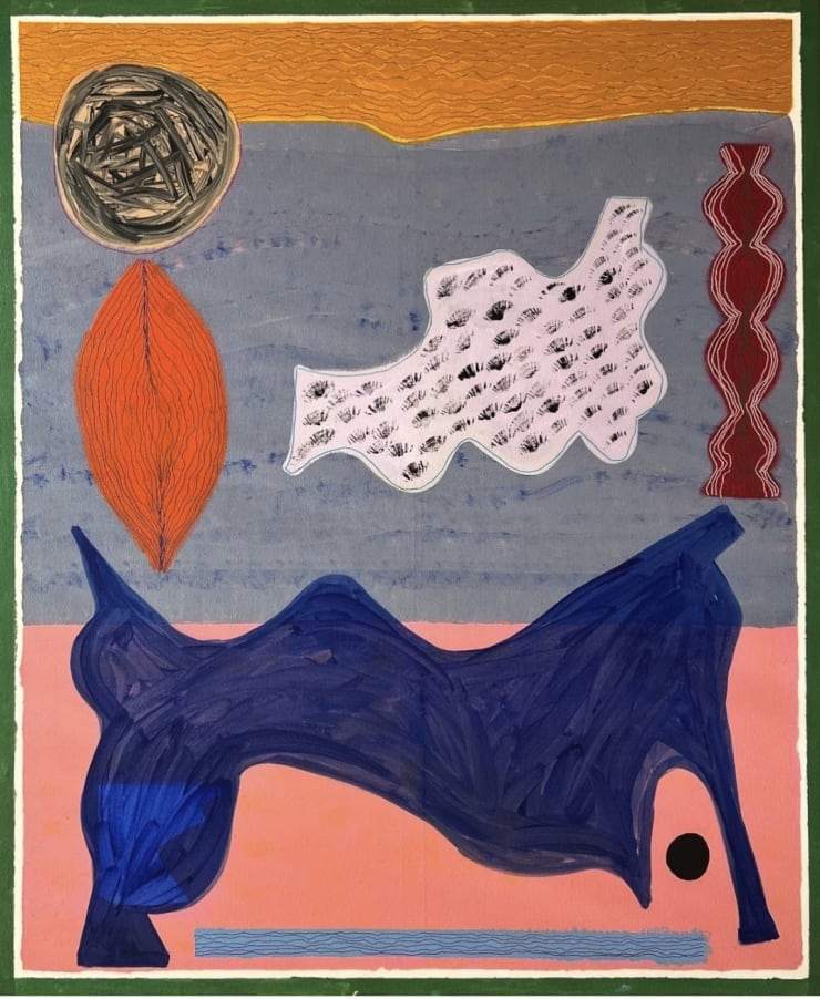 Nasser Almulhim, The ending point of space , 2024, Acrylic on canvas, 175 x 145 cm