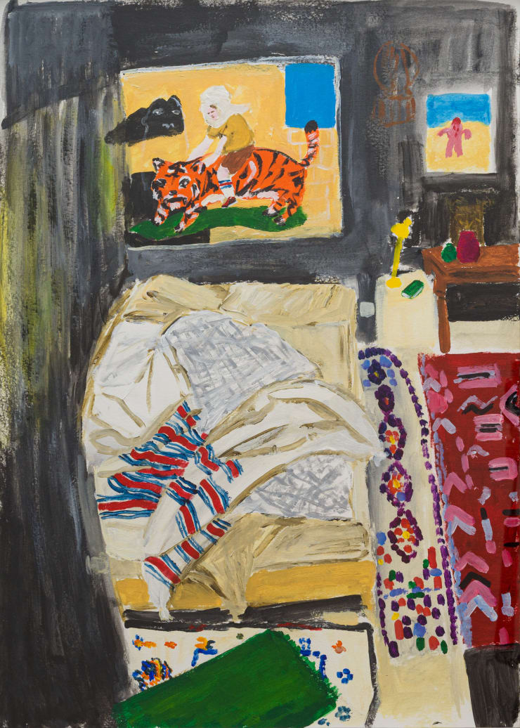 Anuar Khalifi Room Drawing, 2025 Acrylic on Paper 70 x 50 cm | 75.2 x 56 cm (framed)