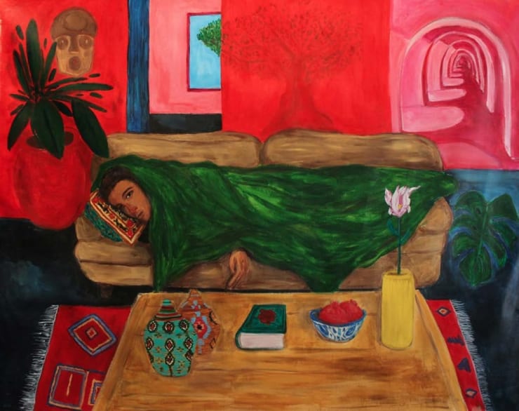 Anuar Khalifi, A MAN CHEST CAN ONLY HOLD ONE, 2020, Acrylic on canvas, 184 x 152cm