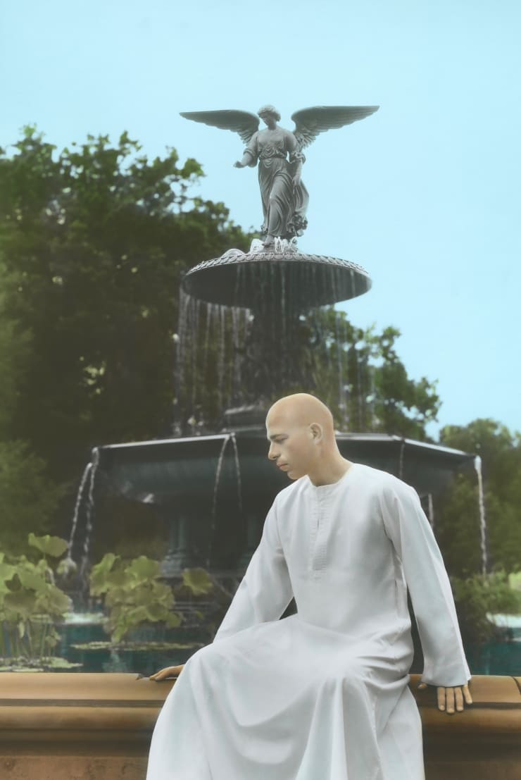 Youssef Nabil Self-portrait with an Angel ( II ), New York, 2021 Hand Coloured Gelatin Silver Print
