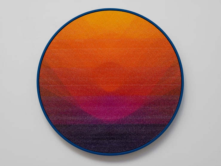 Nima Nabavi Source Code, 2025 Archival Ink on Canvas 29 7/8 in. diameter 76.00 cm diameter 31 1/8 diameter (framed) 79.00 cm diameter (framed)