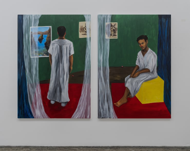 Anuar Khalifi Talwin and Tamkin, 2022 Acrylic on Canvas 190.00 x 135.00 cm. (each) Diptych