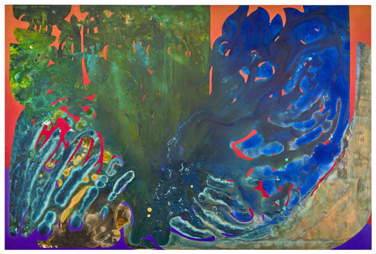 Vian Sora Opalescent, 2024 Oil on canvas with mixed media 121.92 x 182.88 cm