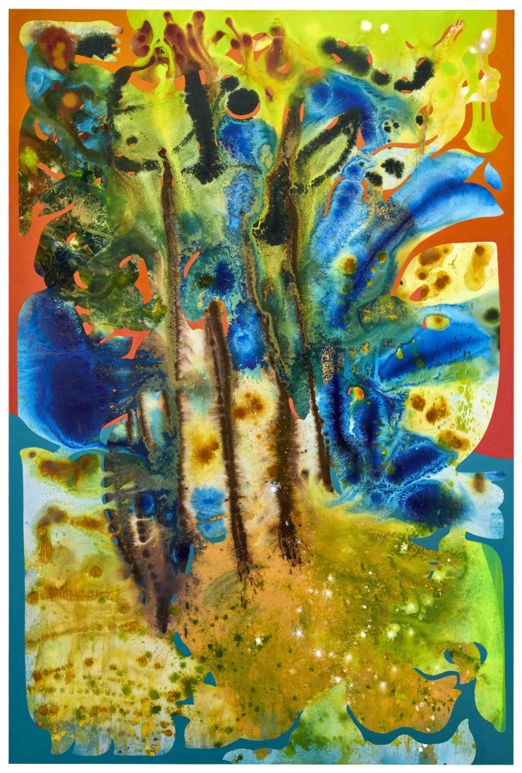 Vian Sora Untitled, 2024 Oil on canvas with mixed media 182.88 x 121.92 cm