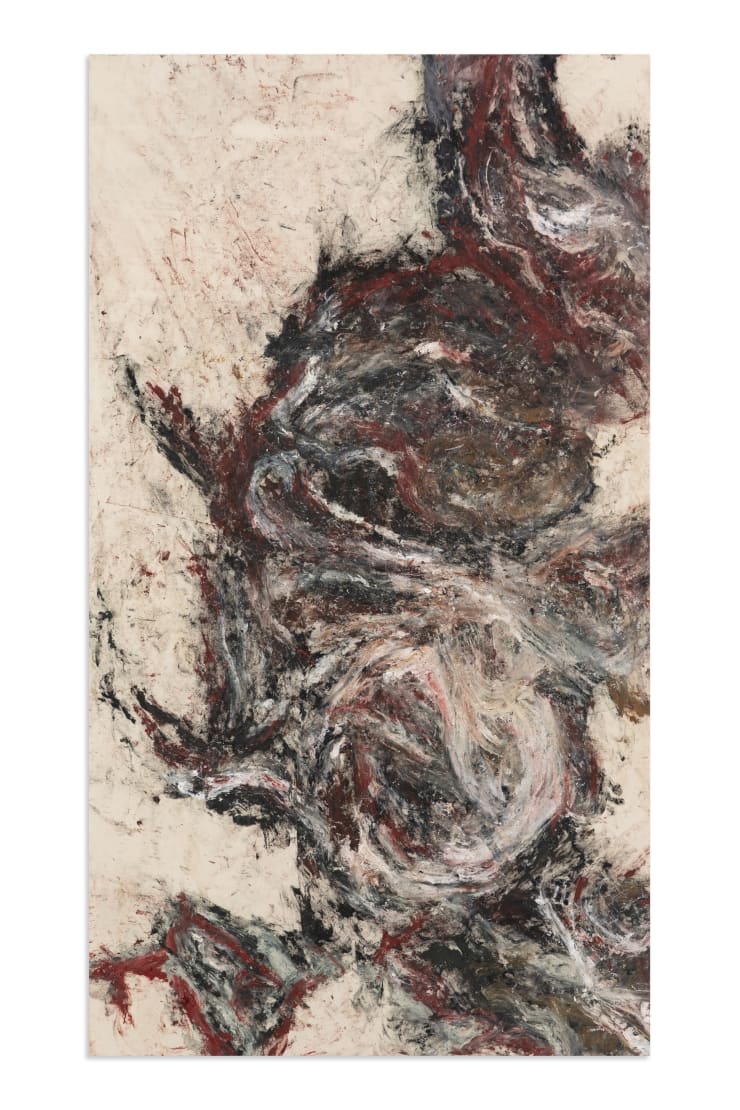 Kamran Samimi Translations II (Surrender), 2024 Oil pigment stick on raw canvas 214 x 120 cm