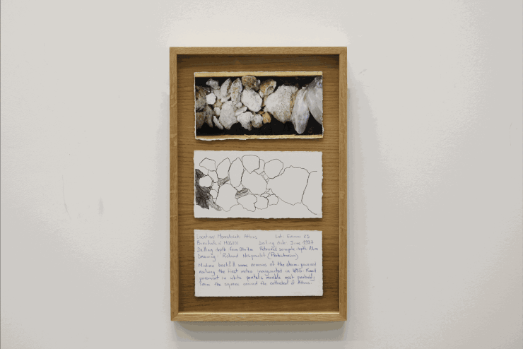 Joana Hadjithomas & Khalil Joreige Monasteraki 1 (0.4m) , 2018-2021 Work on paper, photo, printed drawing and handwriting in blue pencil 44 x 28.5 cm (framed) Edition 1 of 5 + 2AP