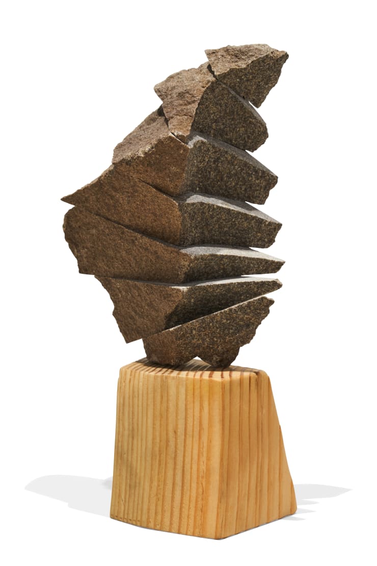 Kamran Samimi Dancing Stone, 2023 Granite, Wood 26 x 15 x 10 cm