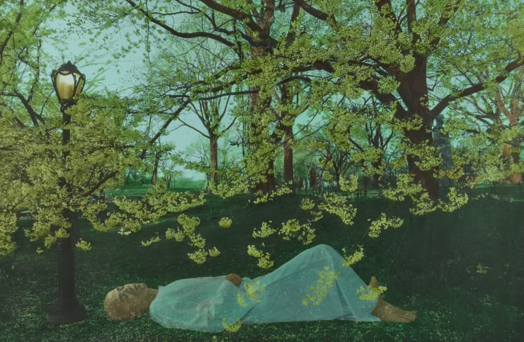 Youssef Nabil Self-portrait in the Park, New York, 2021 Hand Coloured Gelatin Silver Print