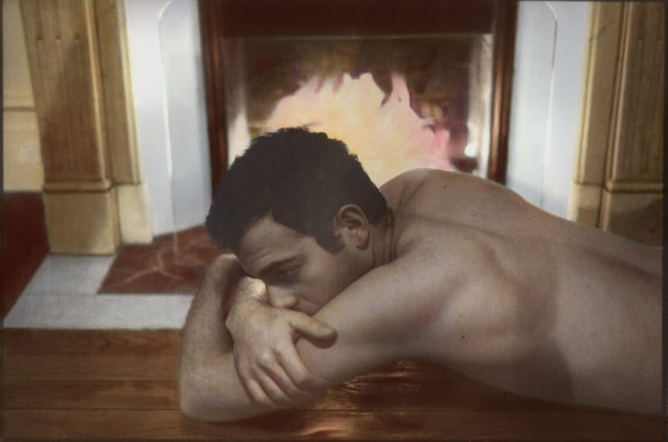 Youssef Nabil Self-portrait Next to the Fire, Paris, 2004 Hand coloured gelatin silver print 26.00 x 39.00 cm Edition 3 of 10