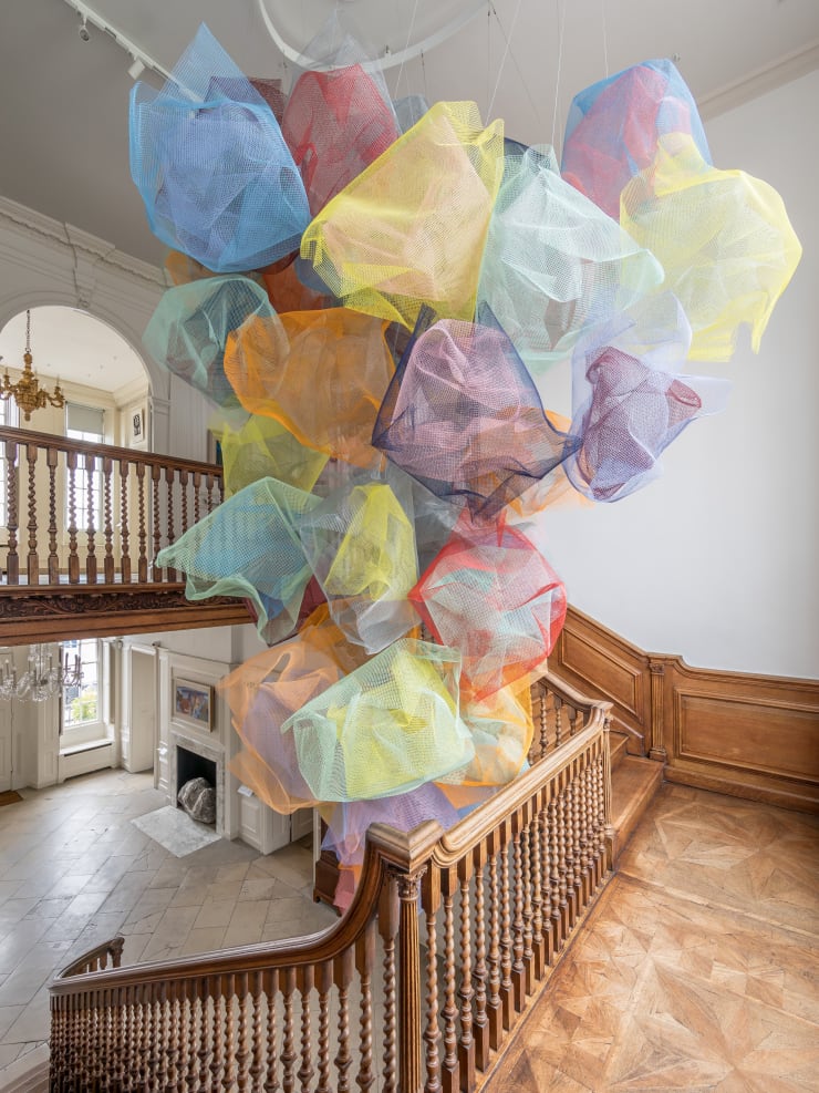 Rana Begum, No.1367 Mesh, 2024, Powder-coated galvanised steel mesh. Photograph by Pallant House Gallery/Taran Wilkhu